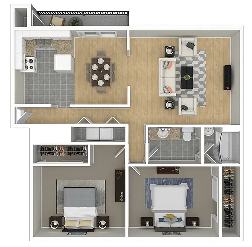 Floor plan 2 Bedroom / 1.5 Bath