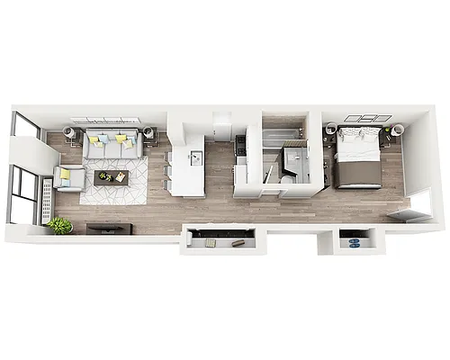 Floor plan Studio w/Alcove S
