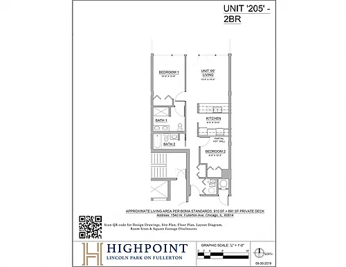 Floor plan 2 Bed 2 Bath