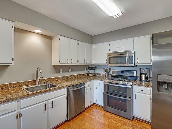 Kitchen with stainless steel appliances