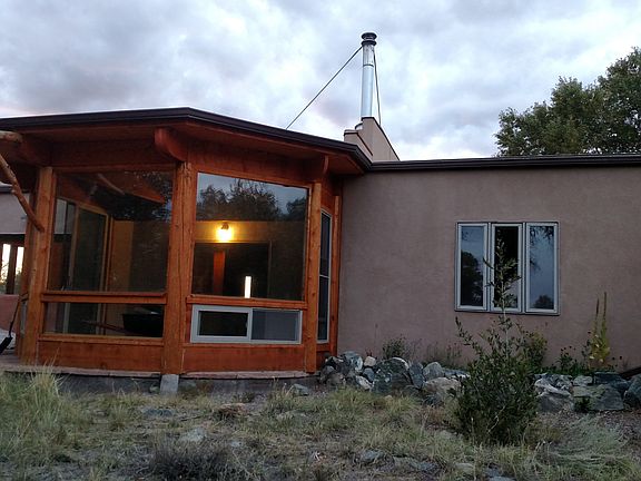 Sunroom with flagstone floor
