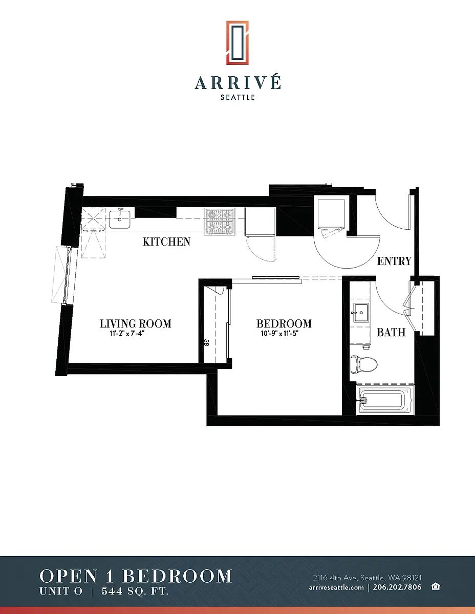 Floor plan Open 1 Bedroom