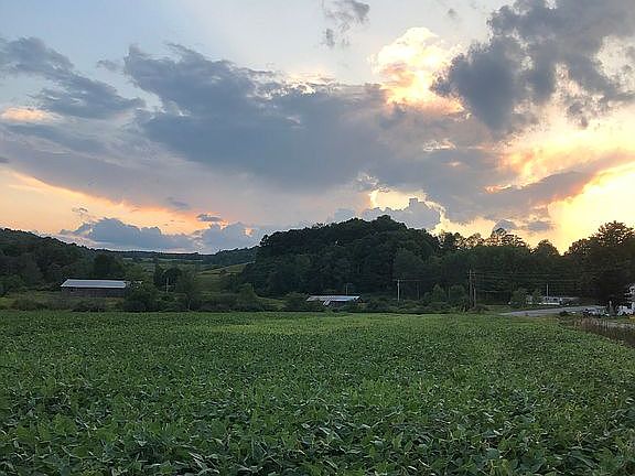 sunset view up the valley