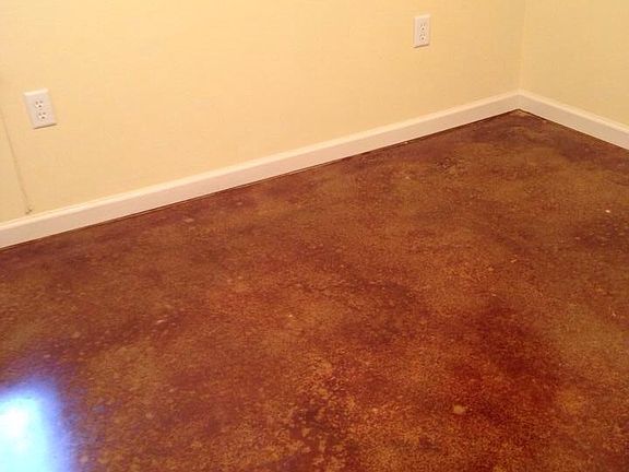 Newly stained concrete floor