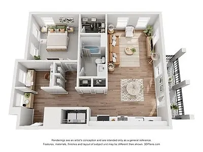 Floor plan Skyline - One Bedroom