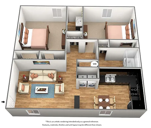 Floor plan 2 Bed 2 Bath - B4