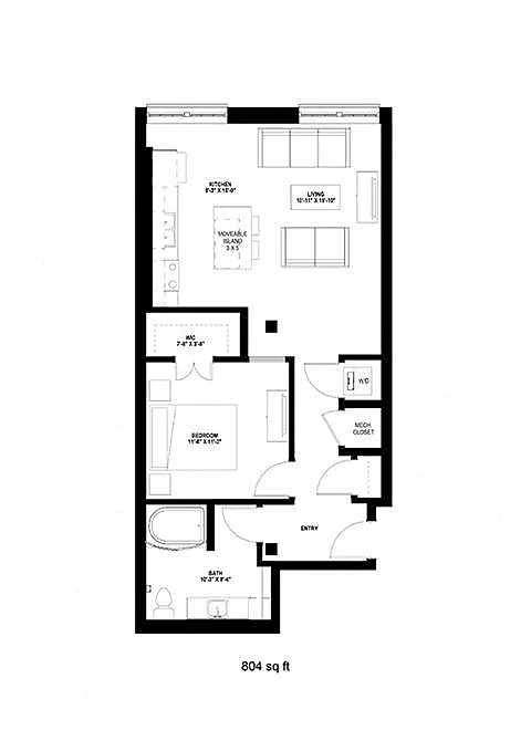 Floor plan One Bedroom - N