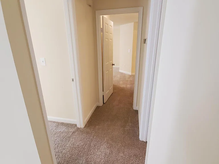hallway leading to bedrooms and bathrooms
