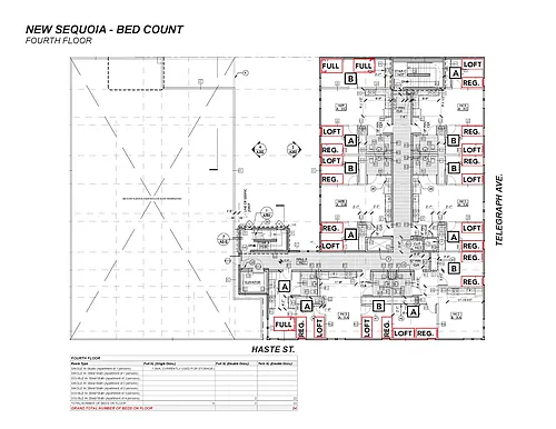 Floor plan Fourth Floor - Private Bedrooms