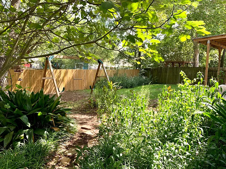 Large backyard; swing set