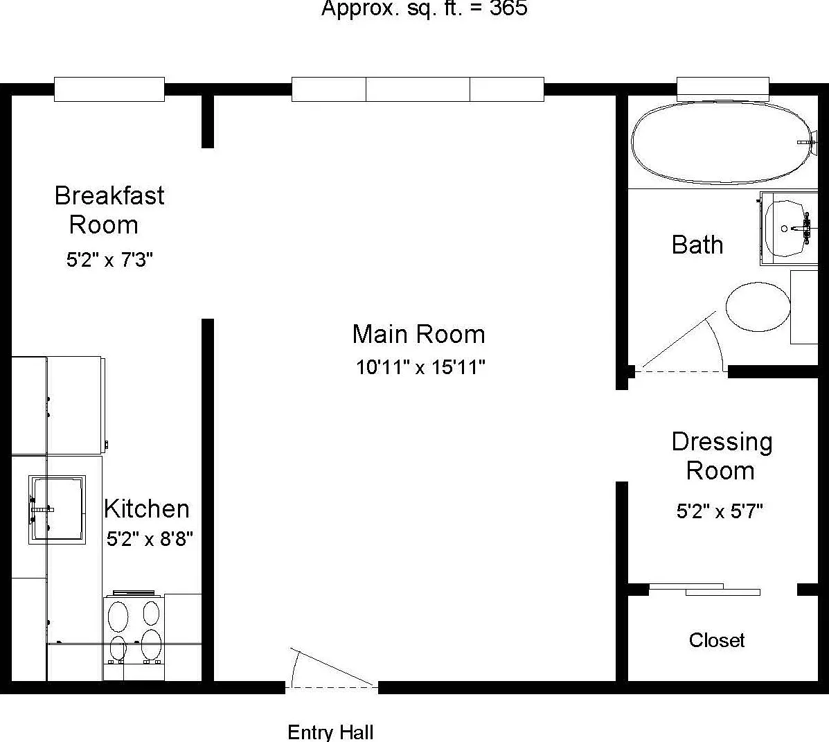 Studio, 375 sqft, $725 — Photo 3