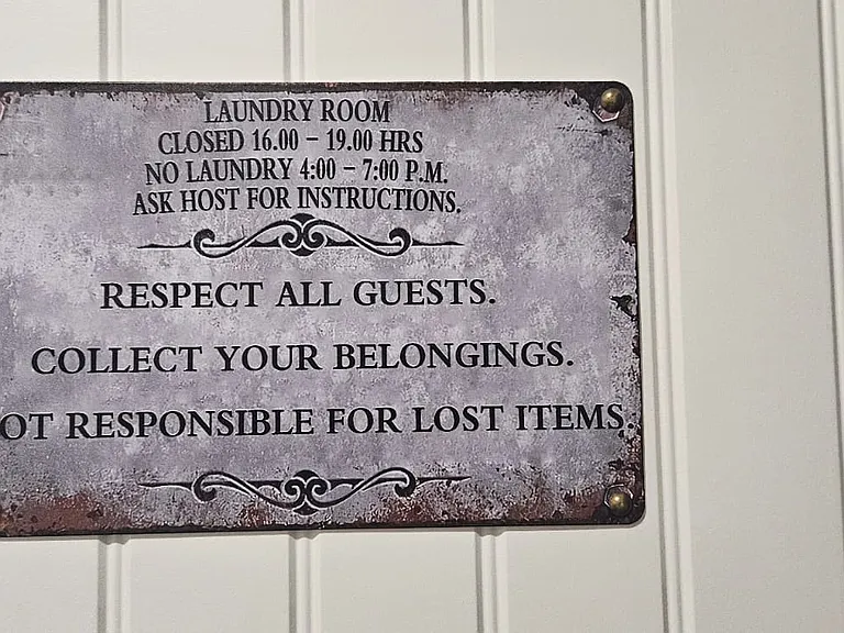Laundry hours for energy conservation rules.