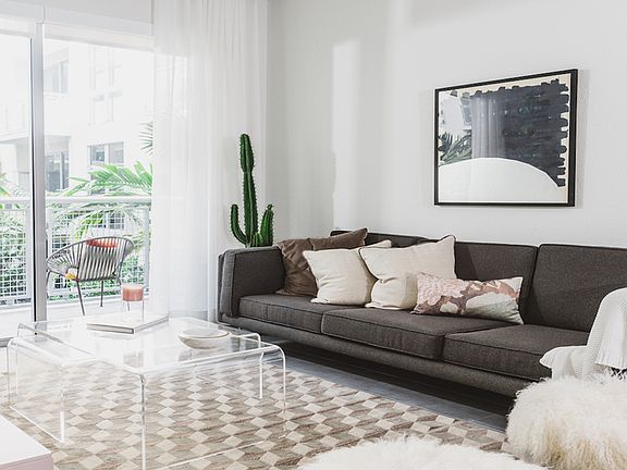 Large living room spaces with private balconies