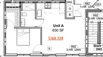 Floor plan One Bedroom- B9