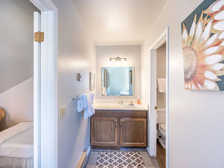Vanity and shower