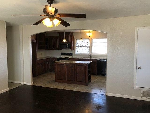 Open floor plan with living room and kitchen