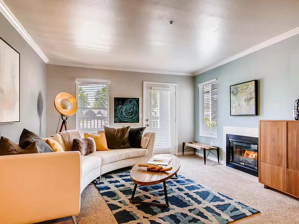 A Living Room at Eagles Landing at Church Ranch Apartments