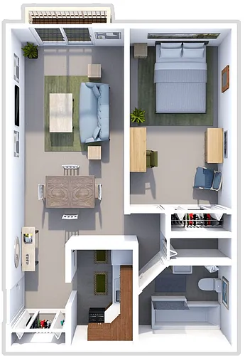 Floor plan SANDPIPER COVE 1 BEDROOM 1 BATH