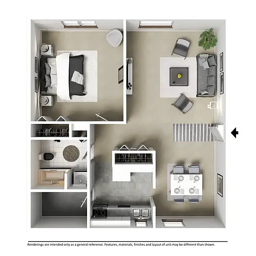 Floor plan 1 Bedroom Incl Heat Wifi and TV App