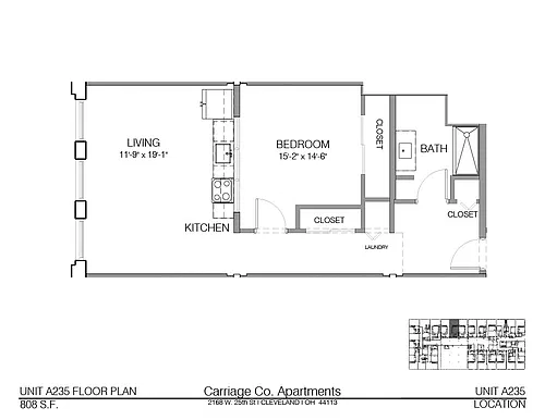 Floor plan c1-808 - 1 bed, 1 bath