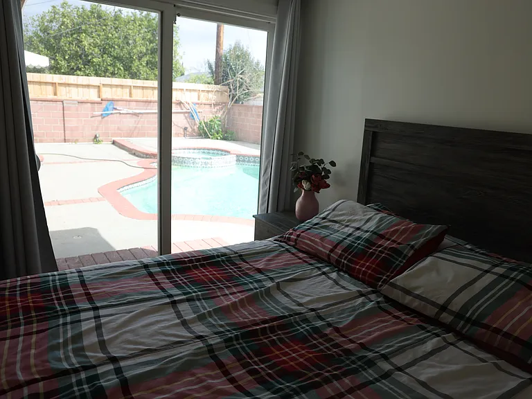 Pool view from Master Bedroom