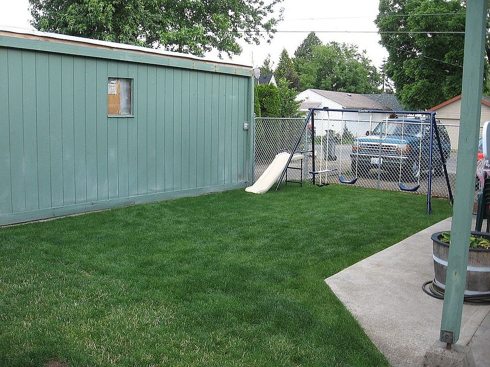 fenced back yard