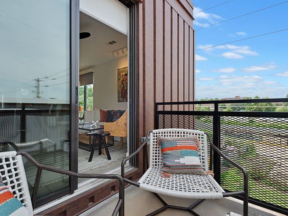 The balcony overlooks College Town and is perfect for sunset viewing.