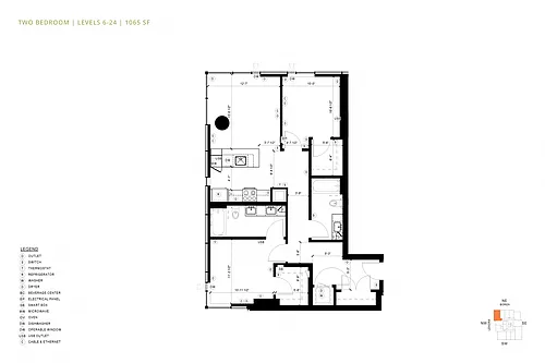 Floor plan 2 Bedroom C1