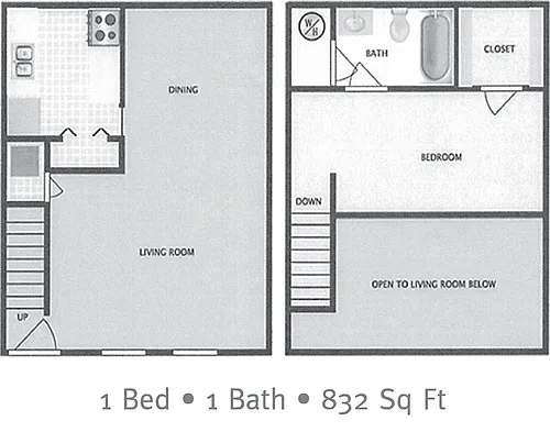 Floor plan 1x1C