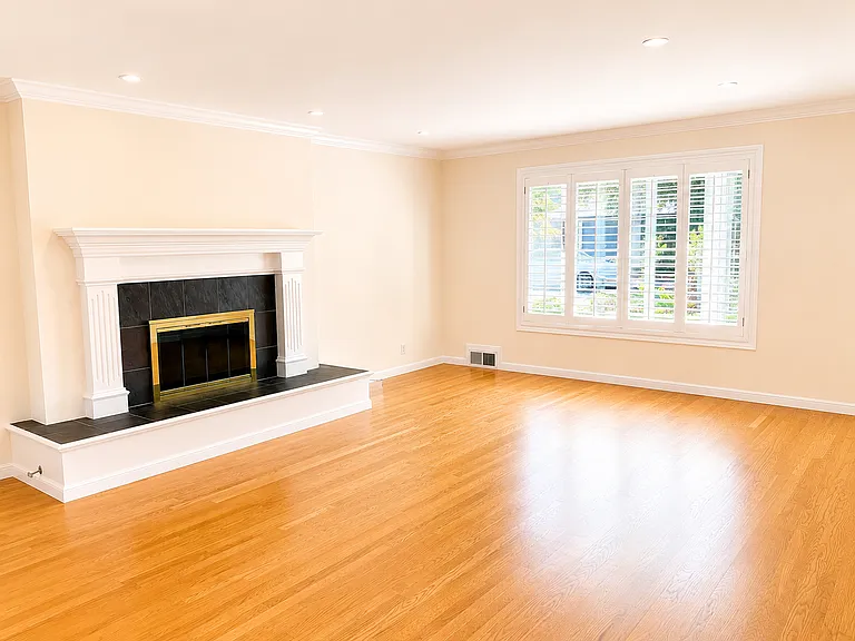 Living room with fireplace