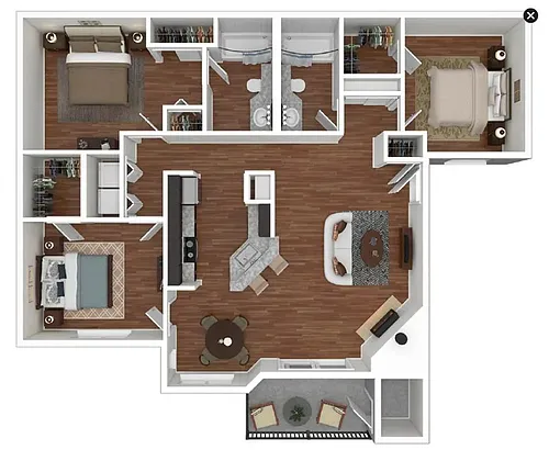 Floor plan Reno 1257 sq ft 3x2