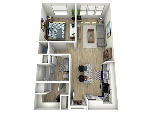 Floor plan 1 Bed, 1 Bath