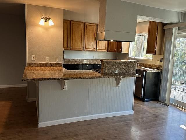 Another view of the large upgraded kitchen