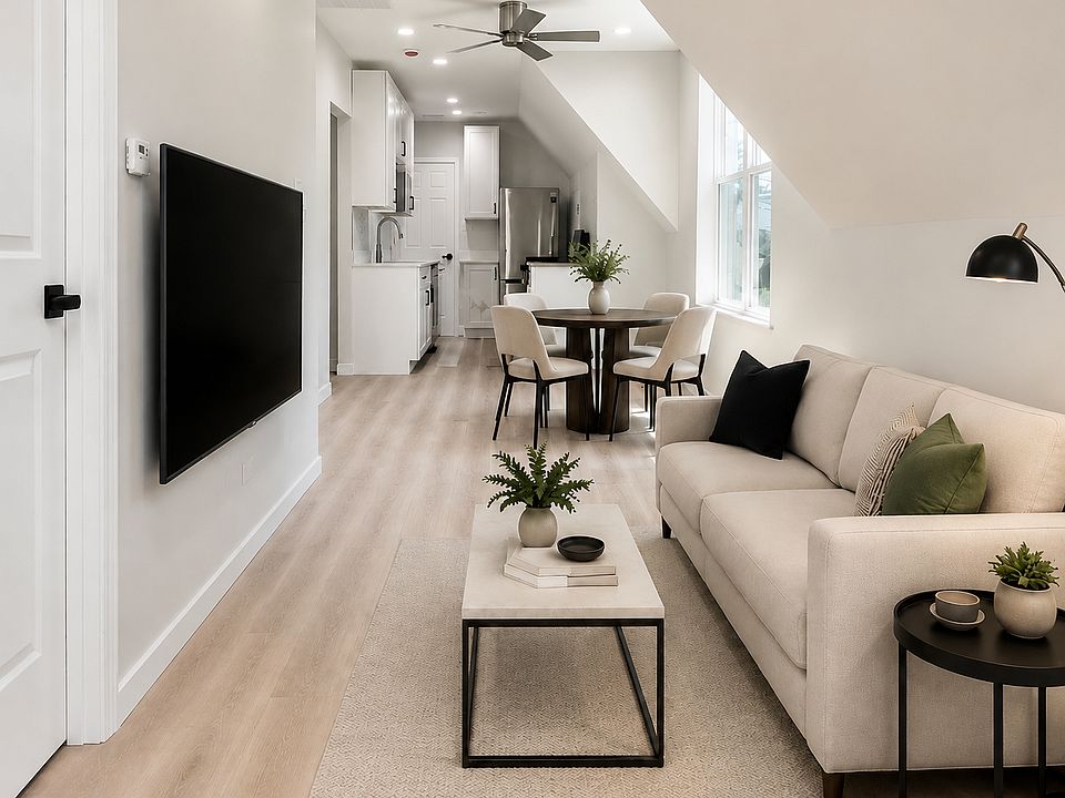 Living and dining areas