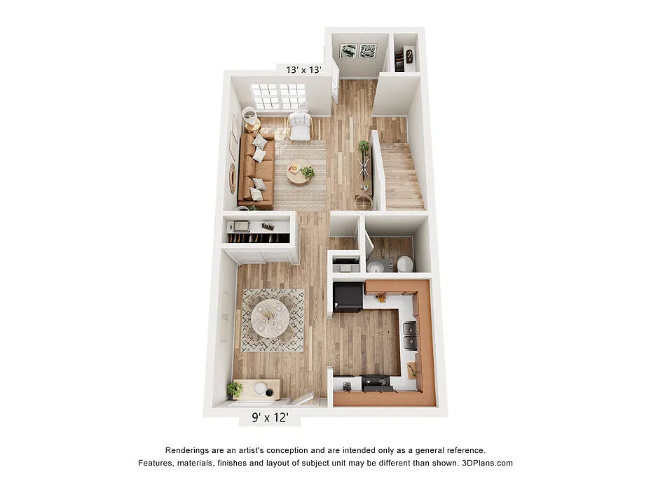 Floor plan 2 Bedroom Townhome