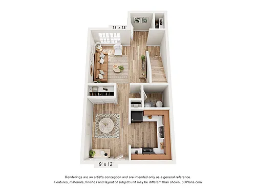 Floor plan 2 Bedroom Townhome