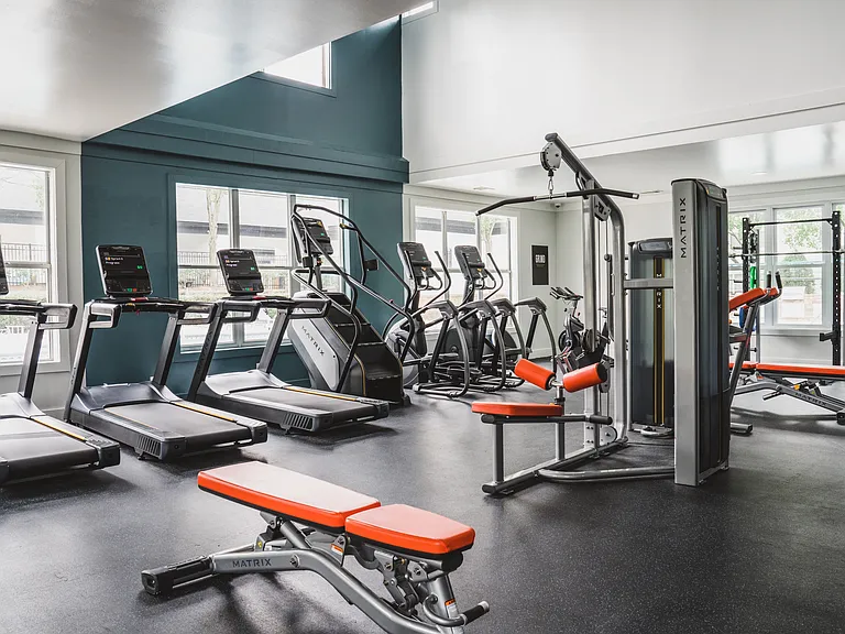 Well-equipped 24-hour fitness center