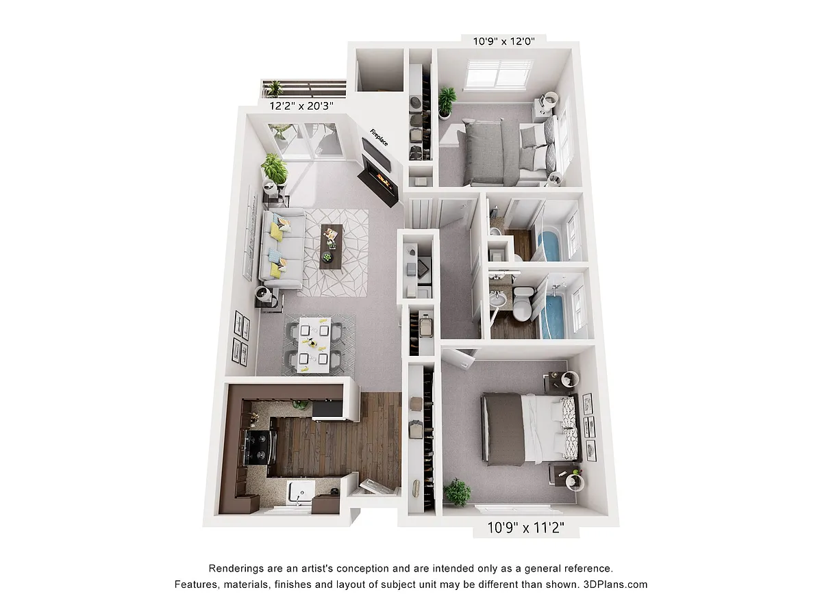 Floor plan 2 Bedroom 2 Bath