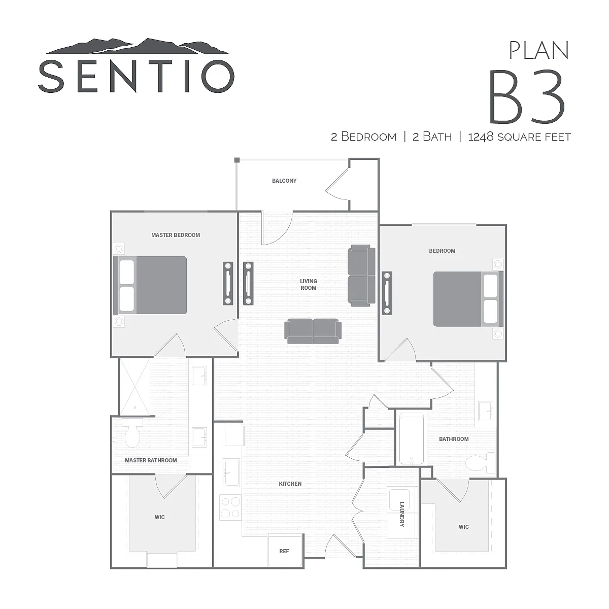 Floor plan 2 Bed/2 Bath