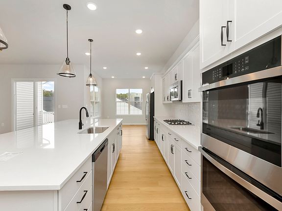 Stainless steel appliances in kitchen