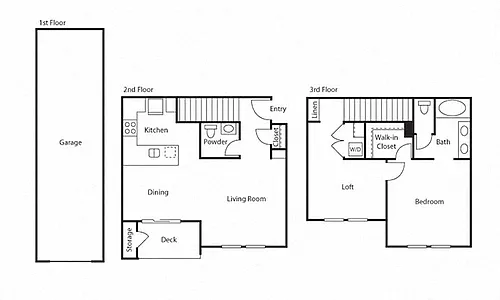 Floor plan A1 1x1.5 Plus Den