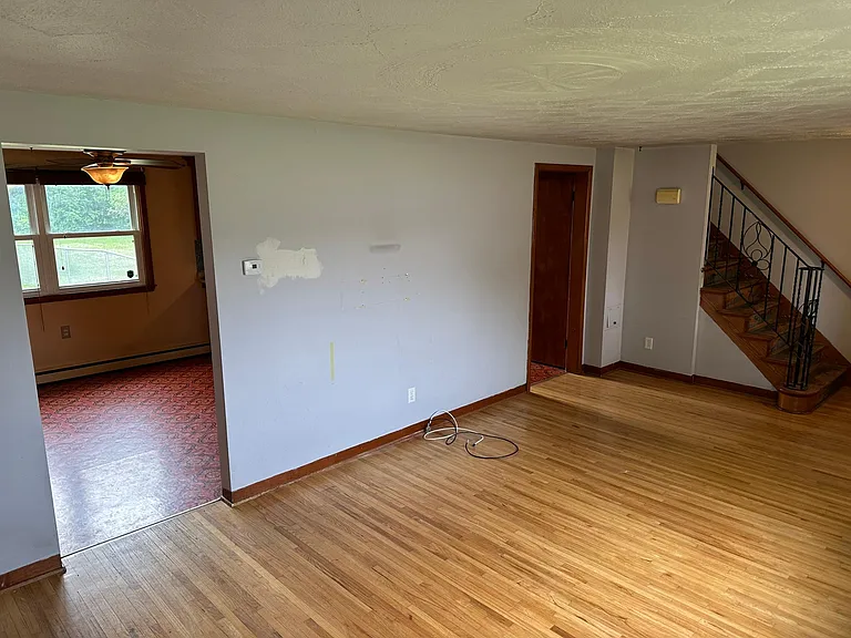 Kitchen floor has been replaced & walls have be