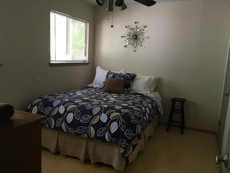 Smaller bedrooms still easily fits queen bed and dresser