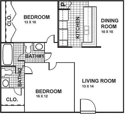 Floor plan B 2/1.5
