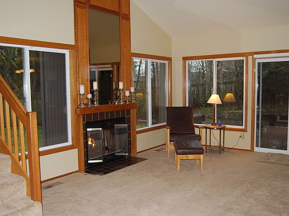 living room with gas fireplace