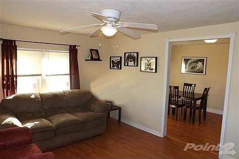 Living room into the dining