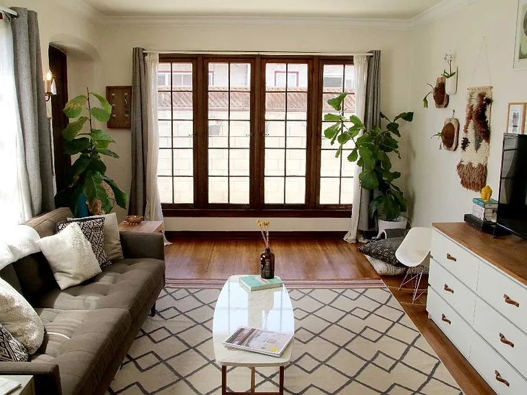 Front Room in Charming 2 BDR/1BA Retro Row Duplex Apartment.