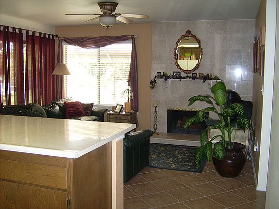Family Room with Marble Fireplace