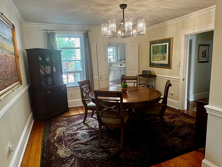 Dinning room looking toward back of house and kitchen.