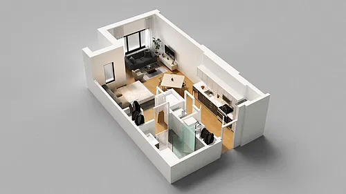 Floor plan S3 Studio One Bathroom